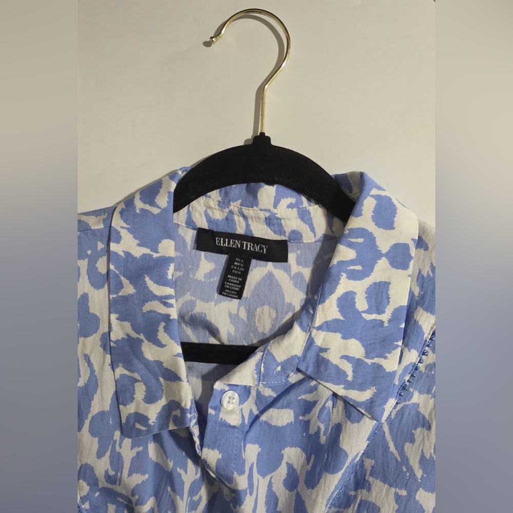 🔥 Closet Sale! Printed Button Front Ruffle Hem Mini Dress With Waist Tie - Picture 3 of 3